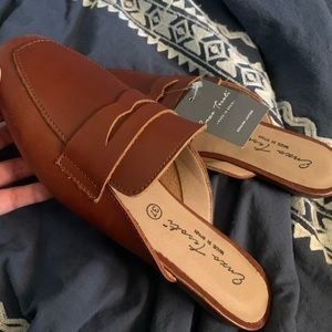 Brown Spanish mules, size 6 and a half, made in Spain